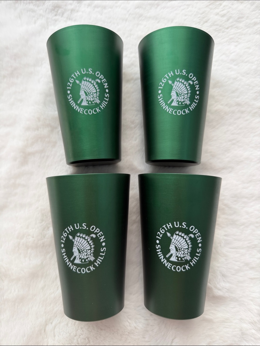126th U.S. Open Shinnecock Hills Long Island NYGreen Metal Tumbler Set of 4
